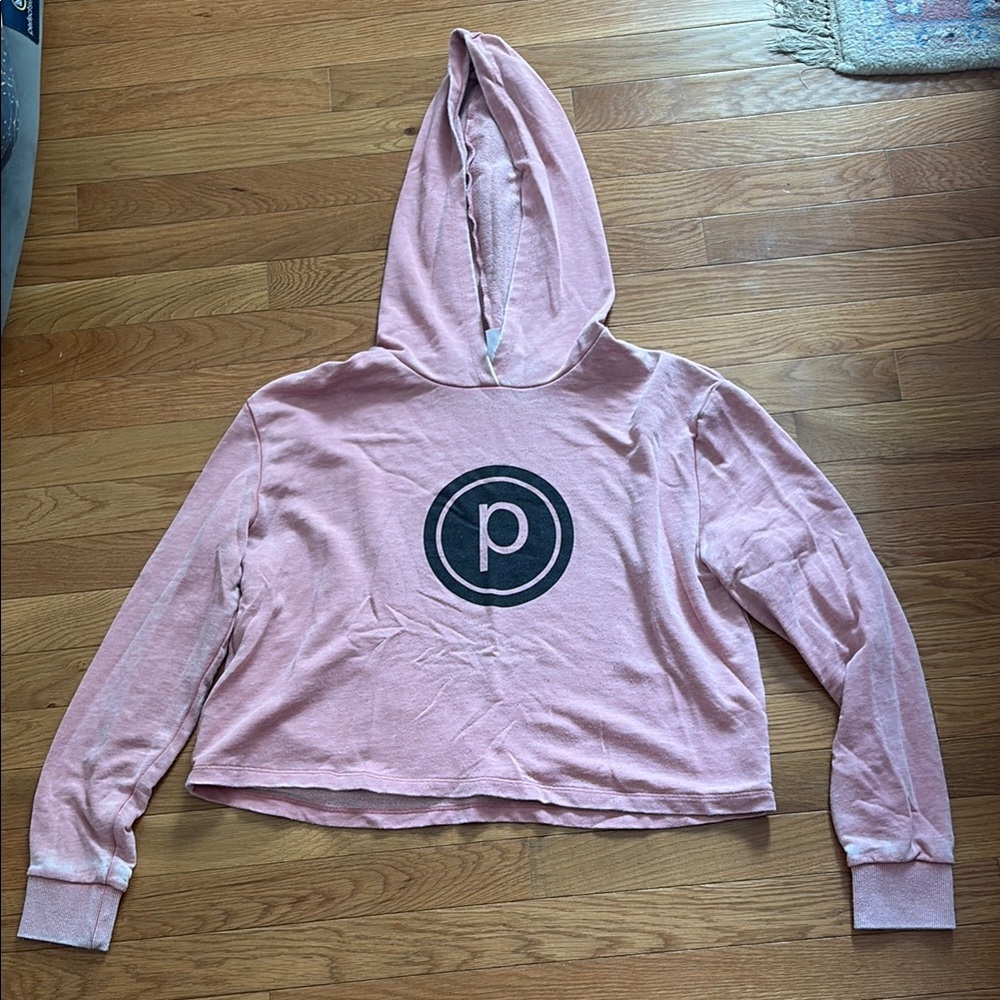 Pink Pure Barre Cropped Hoodie